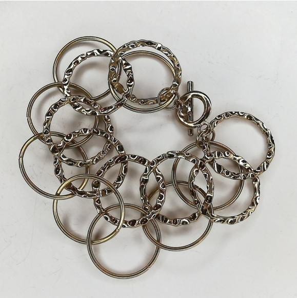 Gold Tone Loops link Toggle Bracelet - Picture 2 of 4